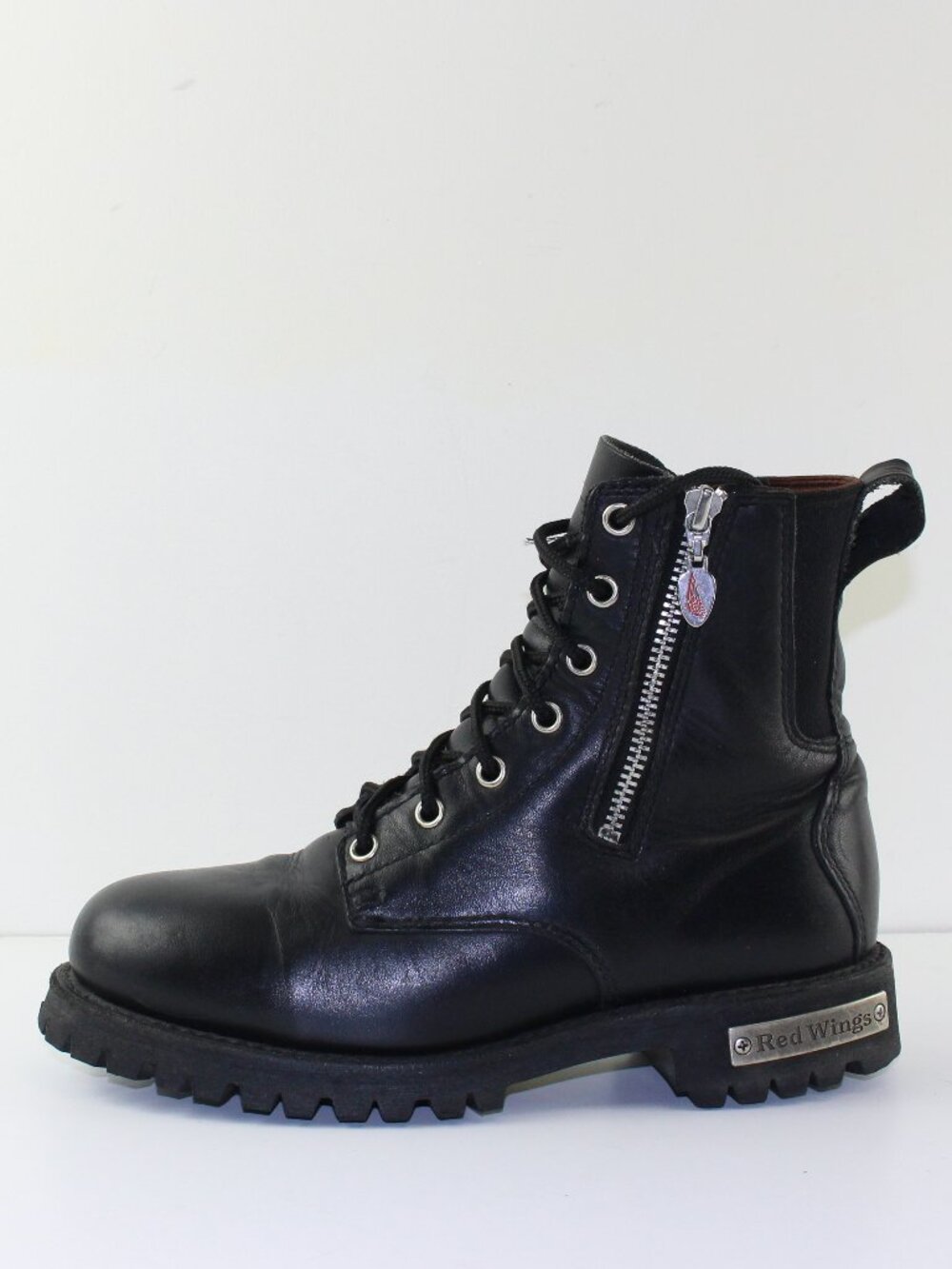 Red Wing Black Leather Zip Ankle Women Boots (EU 37.5 / 7 US)